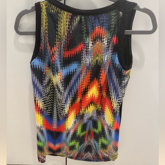 MMissoni tank top. Black in front and multi colored abstract design on back. Sm - Picture 2 of 3